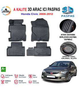 Honda Civic Fd6 3D Paspas Havuzlu Pro 2006-2012 Arası