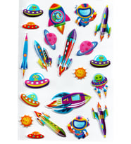 Sticker Kabartmalı A4 boyutunda Stiker Defter, planlayıcı etiket, -(Lim113) - Roket, Uzay
