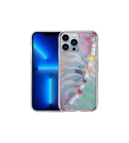 Apple iPhone 13 Pro Uyumlu Kılıf Zore Pilla Kapak (Açık Pembe - Yeşil)