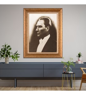 Altın Varaklı Paspartulu Çerçeveli Tablo rv1199