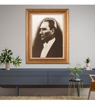 Altın Varaklı Paspartulu Çerçeveli Tablo rv1199