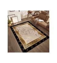 Rovigo Home Dijital Baskı Yıkanabilir Kaymaz Taban Salon Halısı RVG1833-SM99 (Kahverengi)