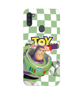 Samsung Galaxy M21 Uyumlu Toy Story Buzz Desenli Şeffaf Telefon Kılıfı