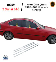 BMW 3 Serisi E46 Krom Cam Çıtası 4 Parça 1998-2001 P.ÇELİK (COUPE)