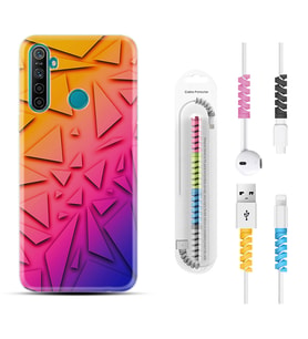Realme 5i 5 Pro 6i 7 Pro 8 Kılıf Kablo Koruma Spiral Silikon Üçgenler 1635