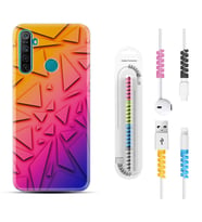 Realme 5i 5 Pro 6i 7 Pro 8 Kılıf Kablo Koruma Spiral Silikon Üçgenler 1635