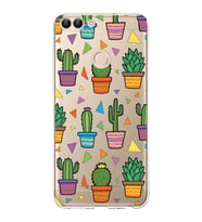 PrintiFy Huawei P Smart 2018 ile Uyumlu 1mm Slim Fit Water Color 4 Baskılı Şeffaf  Kılıf