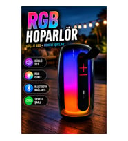 RGB LED Işıklı Bluetooth Hoparlör Type-C Şarjlı Taşınabilir Kablosuz Speaker
