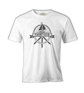 Yat Kulübü - Dümen Beyaz Erkek Tshirt