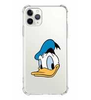 Apple iPhone 11 ProMax Uyumlu Köşe Korumalı Antişok  Kapak Donald Duck Tasarımlı Şeffaf  Kılıf