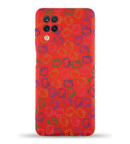 Samsung Galaxy A12 Uyumlu Lansman Kılıf Hello Kitty Tasarımlı İçi Kadife Kapak-Kırmızı (Şeffaf)