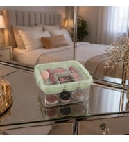 Kapaklı Bölmeli Makyaj Takı Saklama Çok Amaçlı Organizer Alet Edevat Kutusu Bijuteri Hobi Ecza Malzeme Kabı 4,5 L (Pembe)