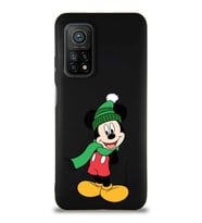 Xiaomi Mi 10T Pro Soft Premier Kapak Mickey Mouse-G Tasarımlı Silikon Kılıf - Siyah (Şeffaf)