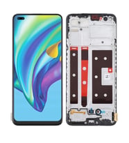 Oppo Reno 4 Lite TFT ile Uyumlu Lcd Ekran Dokunmatik Çıtalı Cph2125 (Parmak İzi Çalışmaz) (Siyah)