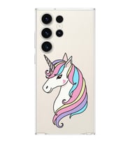Samsung Galaxy S23 Ultra Uyumlu Kamera korumalı Kapak Unicorn Tasarımlı  Şeffaf Kılıf