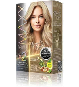 Maxx Deluxe Beauty Expert Hair Color (Kerati̇n)'Li̇ 1 Kutu (2 X 50 Ml) (Sarısı 9.1)