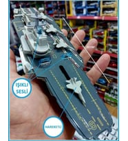 Saratoga Uçak Gemisi Metal Gemi Oyuncak Işıklı Ve Siren Sesi Efektli 22cm Askeri Gemiler