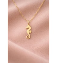 Kişiye Özel 925 Ayar Gümüş Denizatı Kolye (Gold)