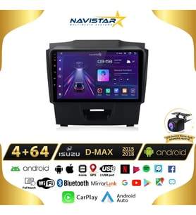 Isuzu DMax 2015-2018 Model 4GB + 64GB Android 13 Kablosuz Carplay Navigasyon Multimedya Sistemi 