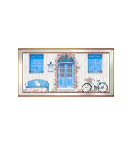Manzara Temalı Kanvas Tablo 80 x 110 cm Aynalı Gold Çerçeve