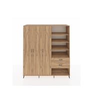 Kronos Dolap 16 Raflı 2 Çekmeceli 3 Kapaklı 220x59x243 Çam-Çam/Çam