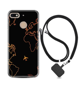 General Mobile GM8 Go GM9 GM20 Pro Plus Kılıf Boyun Askılı Silikon Harita ve Uçak 1777