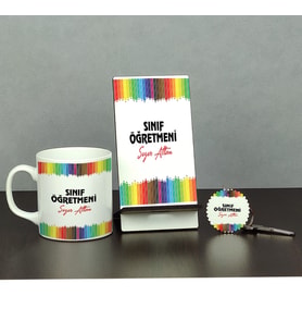Sınıf Öğretmeni Üçlü Set (Kupa + Telefon Standı + Anahtarlık) 002