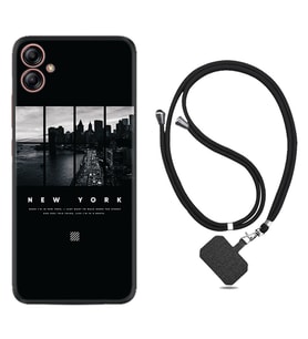 Samsung Galaxy A04E Kılıf Silikon Boyun Askılı İpli Desenli Silikon New York 1612
