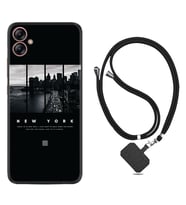 Samsung Galaxy A04E Kılıf Silikon Boyun Askılı İpli Desenli Silikon New York 1612