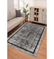 Dijital Kaymaz Taban Yıkanabilir Renkli Salon Halısı Mutfak Halısı Yolluk ND-SD-1092 (Gri)