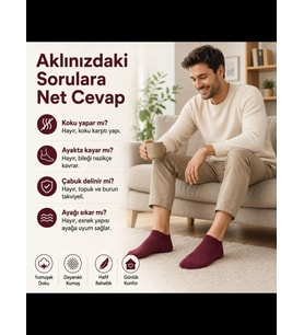 Wak Erkek Pamuklu Patik Çorap 5’li Paket 39-44 Dikişsiz Burun, Koku Karşıtı, Nefes Alan Kısa Konç Sneaker Çorabı
