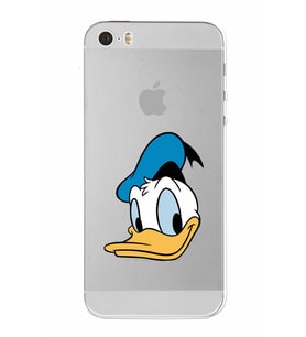 Apple iPhone 5SE Uyumlu Kamera Korumalı Tıpalı Kapak Donald Duck TasarımlıŞeffaf Kılıf