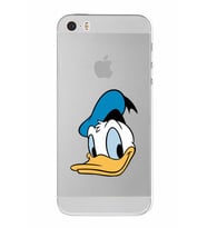 Apple iPhone 5SE Uyumlu Kamera Korumalı Tıpalı Kapak Donald Duck TasarımlıŞeffaf Kılıf