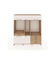 Kronos Dolap 8 Raflı 4 Çekmeceli 3 Askılı 220x59x243 Çam-Aytaşı/Çam