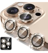 Camera Lens Protector Glitter, 9H Tempered Glass Camera Cover, Anti-Scratch Bling Metal Ring, Lens Protector for Women, Cute Lens Protection Accessories