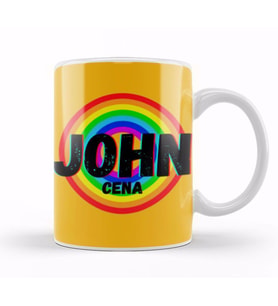 John Cena   Vintage Retro Rainbow Style Warriors Design Wrestlers Gift Kupa Bardak Porselen
