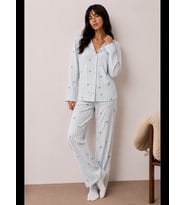 Night Mavi Kadın Düğmeli Kışlık Ev Pijama Takımı