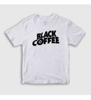 Presmono Unisex Çocuk Beyaz Black Coffee Hediye Filtre Kahve T-Shirt 506991tt (Beyaz)