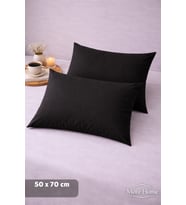 More Home Kapaklı Yastık Kılıfı (2 Adet) 50 x 70 cm Siyah