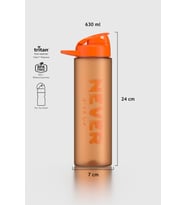 Renga Lidya Yazı Desenli 630 ml Mat Tritan Matara 912118 Fuşya (Turuncu)