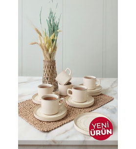 Keramika Taupe Bloom Stackable Çay Takımı 12 Parça 6 Kişilik 22520-28