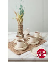 Keramika Taupe Bloom Stackable Çay Takımı 12 Parça 6 Kişilik 22520-28