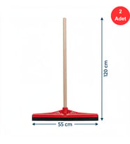 Mulpex 55 cm Yer Çekçeği Çekpas + 120 cm Vidalı Ahşap Sap Seti Profesyonel Yersil x 2 Adet