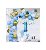 Mavi 1 Yaş Doğum Günü Tema Parti Süslemeleri Balon