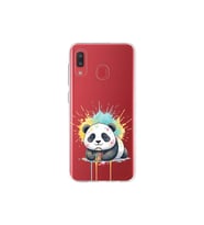 Samsung Galaxy A20 ile Uyumlu Splash Panda Tasarımlı Şeffaf Silikon Kılıf
