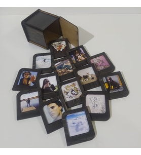 Kişiye Özel Polaroid Resim Çerçevesi Eskitmeli Siyah