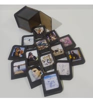 Kişiye Özel Polaroid Resim Çerçevesi Eskitmeli Siyah
