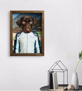 Evcil Dostlara Özel Pilot Tasarımlı Portre Doğal Masif Ahşap Çerçeveli Tablo 45x65cm-7