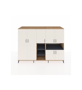 Kronos Dolap 13 Raflı 7 Kapaklı 220x59x163 Çam-Aytaşı/Antrasit