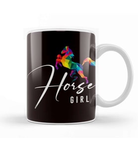 Horse Girl Faceted Horse Dressage Equestrian Sport Saddle Kupa Bardak Porselen